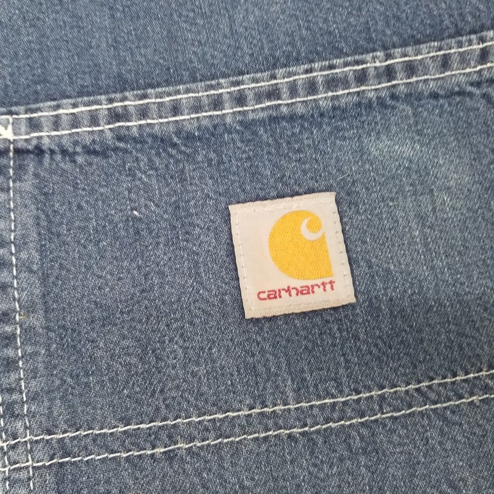 2 of Carhartt 382-83 Dungaree Carpenter Work Pants Denim Jeans Size 40x34 - Picture 4 of 6